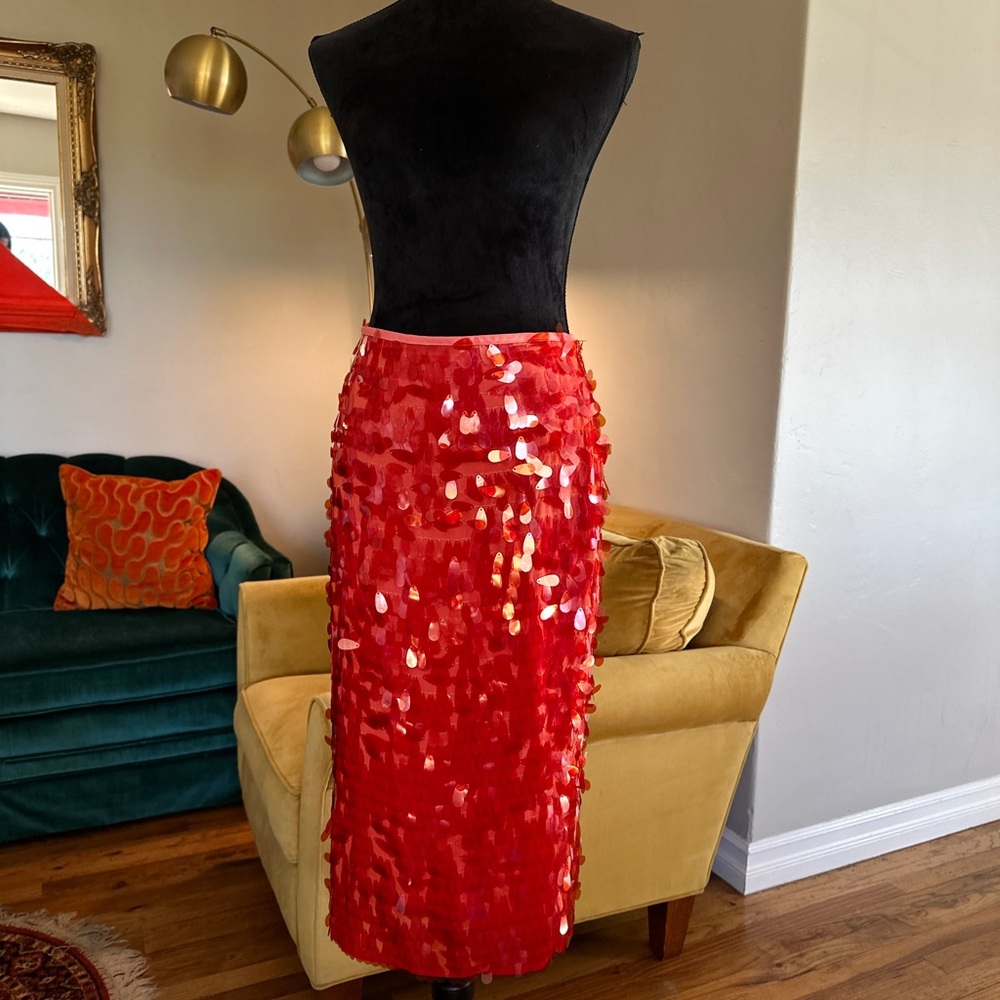 Red Sequin Skirt